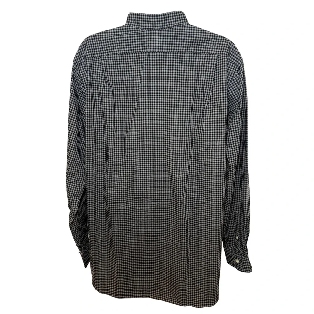 Polo Ralph Lauren Mens XLT Black Gingham Cotton Stretch Button Down Shirt L/S